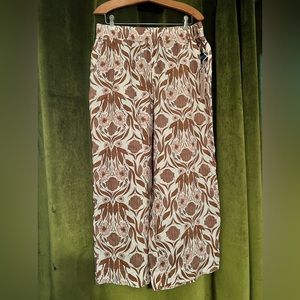 RACHEL ZOE FLORAL BOHO LINEN PANTS NWT